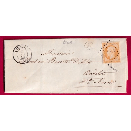 N°13 TB PC 72 ANDELOT HAUTE MARNE BOITE RURALE B REYNEL POUR ANDELOT LETTRE