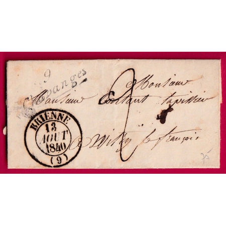CURSIVE 9 CHAVANGES AUBE CAD TYPE 13 BRIENNE POUR VITRY LE FRANCOIS MARNE LETTRE