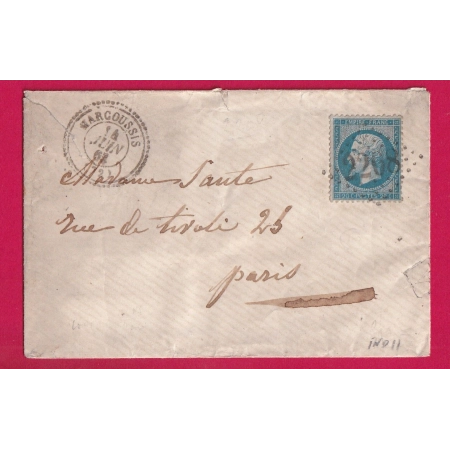 N°22 GC 2205 MARCOUSSIS SEINE ET OISE CAD TYPE 22 POUR PARIS LETTRE