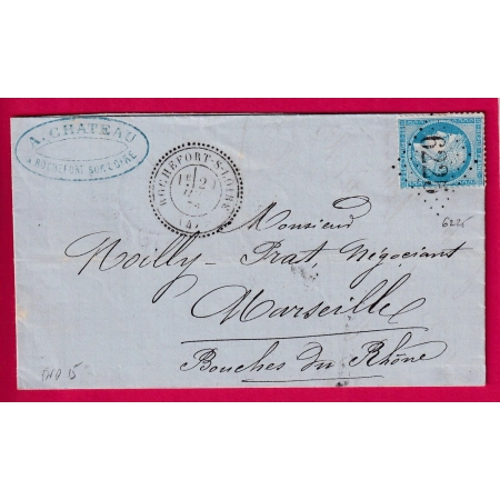 N°60 GC 6225 ROCHEFORT SUR LOIRE CAD TYPE 24 MAINE ET LOIRE INDICE 15 POUR MARSEILLE LETTRE