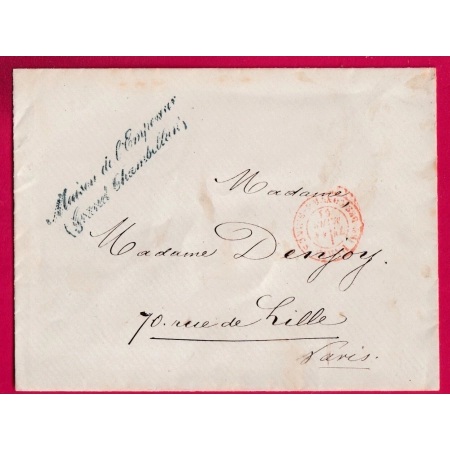 FRANCHISE MAISON DE L'EMPEREUR GRAND CHAMBELLAN POUR PARIS 1861 LETTRE COVER