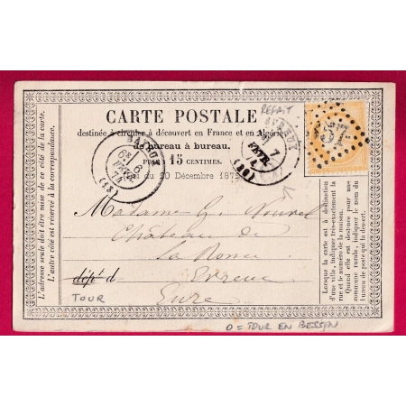 N°59 GC REFAIT 357 BAYEUX CALVADOS BOITE RURALE O TOUR EN BESSIN POUR EVREUX EURE LETTRE