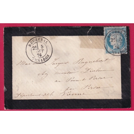 N°60 CAD BEUZEVAL CALVADOS CAD TYPE 18 RARE REMPLACANT ALSACE LORRAINE POUR ERSAC VIENNE CAD TYPE 24 RARE LETTRE