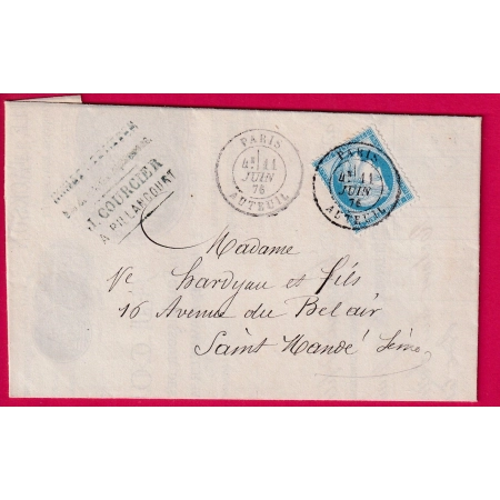 N°60 CAD TYPE 17 PARIS AUTEUIL POUR ST MANDE LETTRE