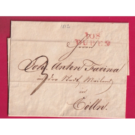 MARQUE CONQUIS 103 DUREN EN ROUGE ALLEMAGNE 1812 LETTRE COVER