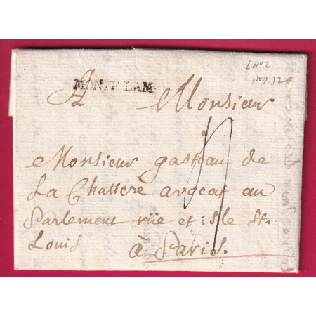 MARQUE MONTFORT L'AMAURY SEINE ET OISE 1770 LENAIN N°2 INDICE 12  LETTRE