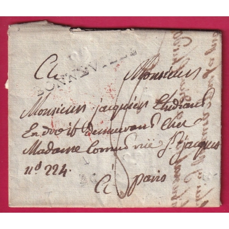 MARQUE CONQUIS 99 BONNEVILLE HAUTE SAVOIE 1807 POUR PARIS INDICE 13 LETTRE COVER