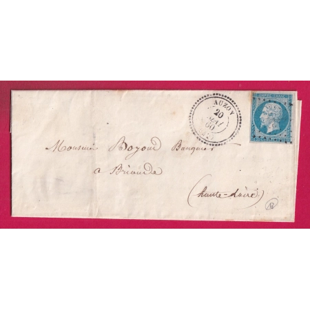 N°14 PC 204 AUZON HAUTE LOIRE CAD TYPE 22 POUR BRIOUDE 1860 INDICE 18 LETTRE
