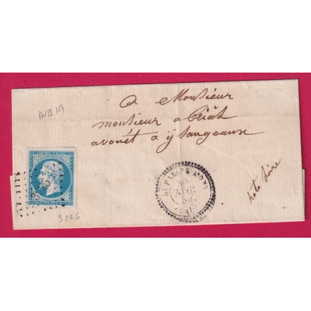 N°14 PC 3226 ST PAL DE MONS HAUTE LOIRE CAD TYPE 22 POUR YSSINGEAUX INDICE 19 LETTRE