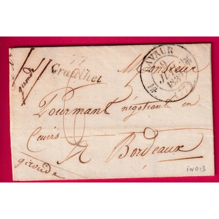 CURSIVE 77 GRAULHET TARN CAD TYPE 12 LAVAUR POUR BORDEAUX INDICE 13 LETTRE