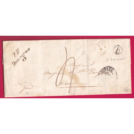 CURSIVE 77 DOURGNE TARN CAD T15 CASTRES BOITE RURALE B ST AMANCET DECIME RURAL POUR SAUVE CAD TYPE 11 LETTRE COVER
