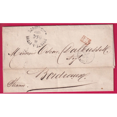 CAD POINTE A PITRE GUADELOUPE PAQUEBOT ANGLAIS 1880 POUR BORDEAUX PD 1860 LETTRE COVER