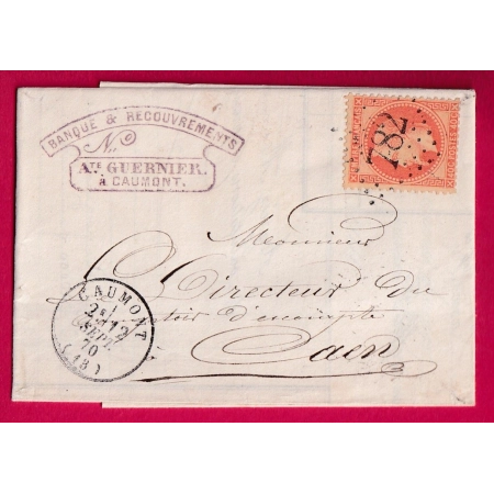 N°31 GC 782 CAUMONT CALVADOS CAD TYPE 16 POUR CAEN LETTRE