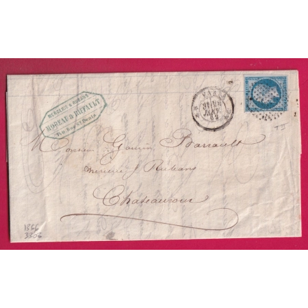 N°14 PARIS CERCLE DE POINTS 1366 + 3308 POUR CHATEAUROUX INDRE LETTRE