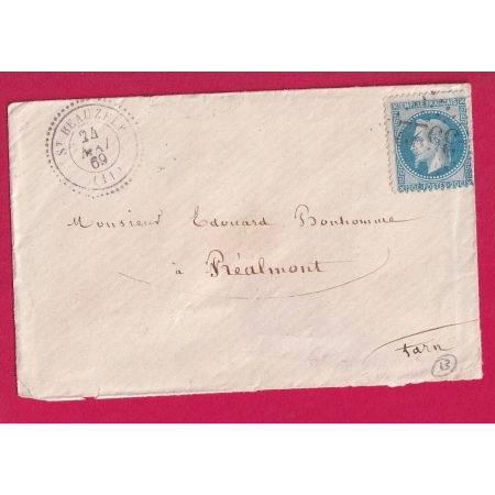 N°29 GC 3522 ST BEAUZELY AVEYRON CAD TYPE 22 POUR REALMONT TARN INDICE 13 LETTRE