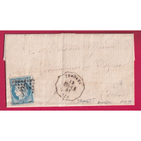 N°60 CONVOYEUR STATION TRONGET ALLIER POUR VIERZON CHER INDICE 14 LETTRE