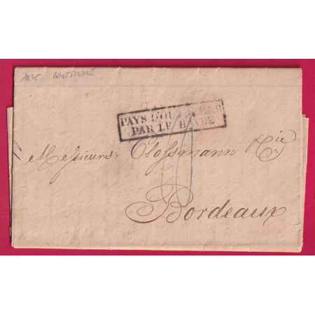 LETTRE DE BALTIMORE USA 1835 MARQUE PAYS OUTREMER PAR LE HAVRE POUR BORDEAUX LETTRE