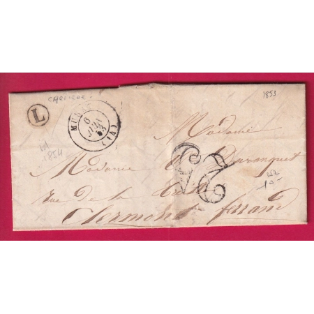 CAD TYPE 15 MURAT CANTAL BOITE RURALE L CARRIERES POUR CLERMONT FERRAND PUY DE DOME LETTRE