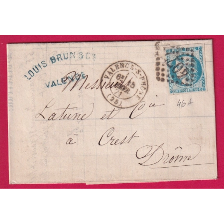 N°46A BLEU CLAIR GC 4077 VALENCE SUR RHONE DROME POUR CREST LETTRE