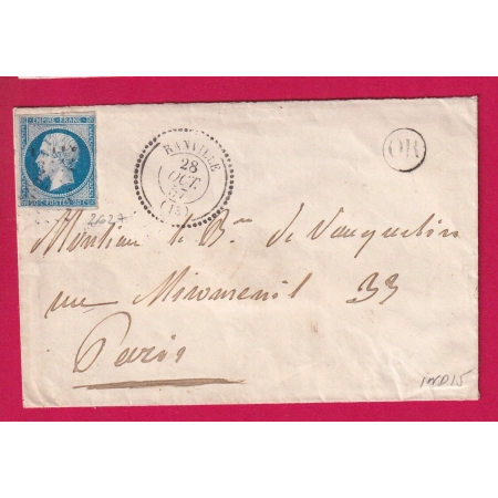 N°14 PC 2627 RANVILLE CALVADOS INDICE 15 POUR PARIS LETTRE