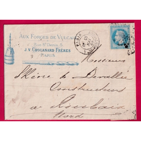 BELLE LETTRE ILLUSTREE N°29 PARIS ETOILE 17 R DU PONT NEUF POUR ROUBAIX NORD LETTRE