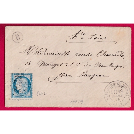 N°60 GC 6272 SIAUGUES ST ROMAIN HAUTE LOIRE INDICE 19 POUR LANGEAC LETTRE