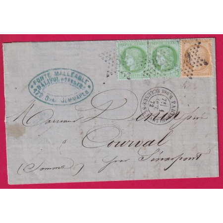 N°53 X2 59 PARIS ETOILE 39 R DES ECLUSES ST MARTIN POUR COURVAL SOMME LETTRE