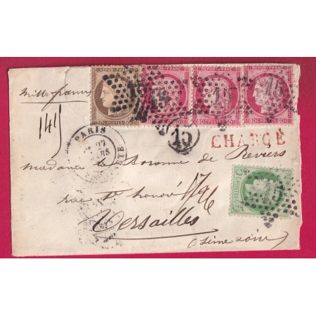 N°53 56 57 PAIRE+1 PARIS ETOILE 15 R BONAPARTE POUR VERSAILLES  LETTRE