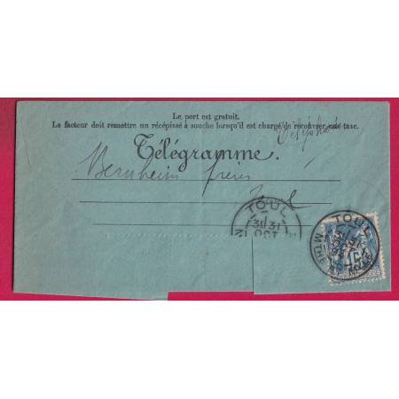 N°90 SUR TELEGRAMME TOUL MEURTHE ET MOSELLE  LETTRE