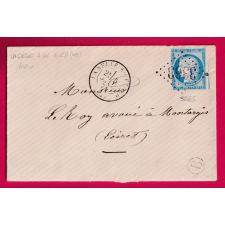 N°60 GC 3363 LA SELLE SUR LE BIED LOIRET POUR MONTARGIS INDICE 10 LETTRE COVER