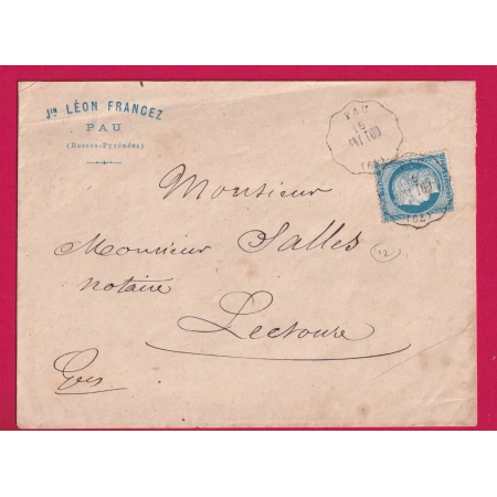 N°60 CONVOYEUR STATION PAU BASSE PYRENEES POUR LECTOURE GERS  LETTRE