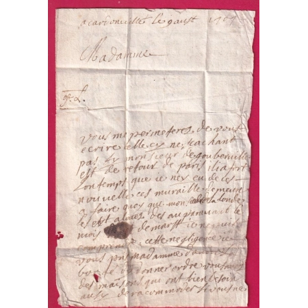 MARQUE MANUSCRIT ISIGNY CALVADOS 1707 AMELIORATION DE DATE INDICE 20 POUR ST PIERRE EGLISE MANCHE LETTRE