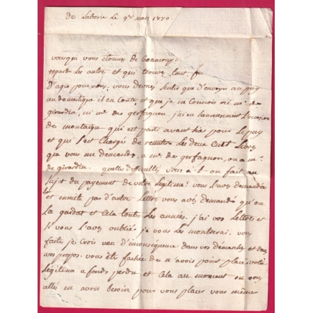MARQUE MONISTROL HAUTE LOIRE LENAIN N°1 INDICE 15 POUR MONTPELLIER 1770 LETTRE COVER