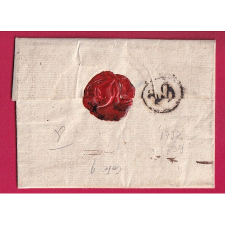 MARQUE 72 ARPAJON SEINE ET OISE POUR PARIS VERS 1794 INDICE 12 LETTRE COVER