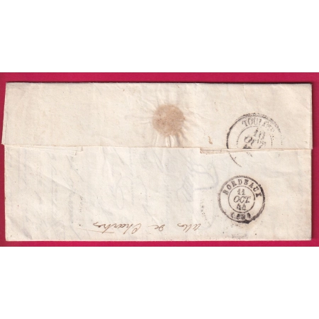 CAD TYPE 13 CORDES TARN BOITE RURALE Q ITZAC + DECIME RURAL POUR BORDEAUX LETTRE COVER