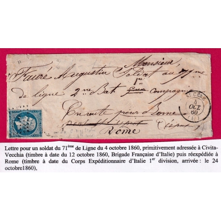 N°14 PC 3016 ST CERE LOT CORPS EXPEDITIONNAIRE ITALIE - BRIGADE FRANCAISE 1860 REEXPEDIE INTERNE  CORPS EXPEDITIONNAIRE