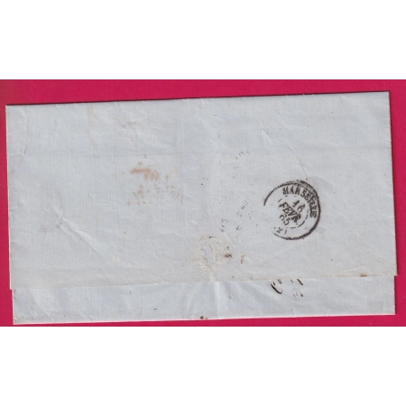 PAQUEBOT POSTE NEVA 1865 COSPOLI CONTANTINOPLE TURQUIE TURKEY POUR MARSEILLE LETTRE