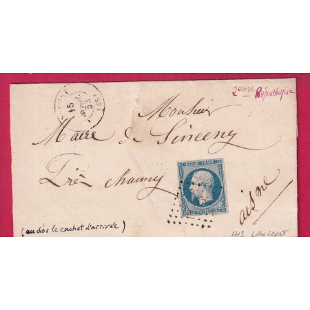 N°10 PC 1713 LIANCOURT OISE POUR SINCENY AISNE LETTRE