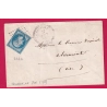 N°14 PC 2261 LA NEUVILLE ROI OISE CAD TYPE 22 POUR CLERMONT DE L'OISE LETTRE COVER