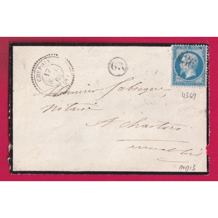 N°22 GC 4369 CHEPOIX OISE POUR CHARTRES INDICE 13 CAD TYPE 22 LETTRE COVER
