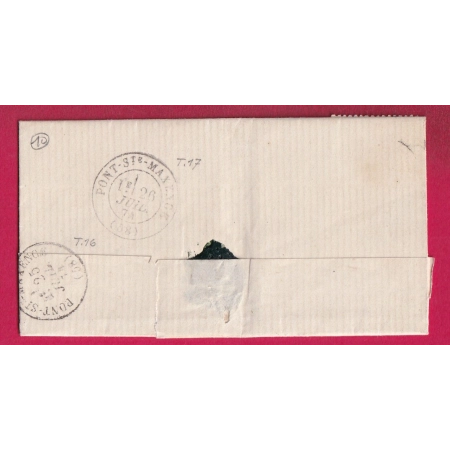 N°55 GC 505 CAD TYPE 24 BLINCOURT OISE POUR PONT ST MAXENCE LETTRE COVER