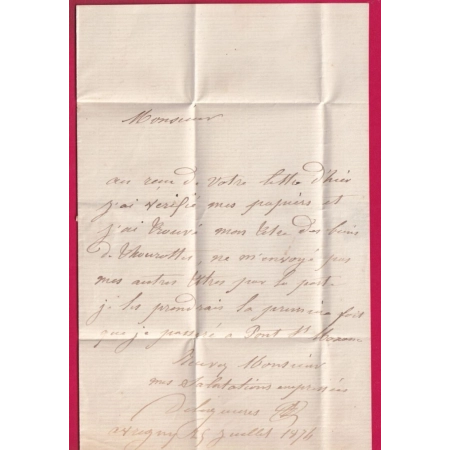 N°55 GC 505 CAD TYPE 24 BLINCOURT OISE POUR PONT ST MAXENCE LETTRE COVER