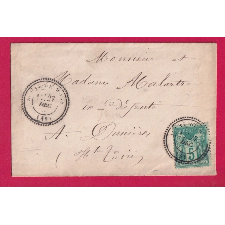 N°75 CAD TYPE 24 ST PAL DE MONS POUR DUNIERES LETTRE COVER