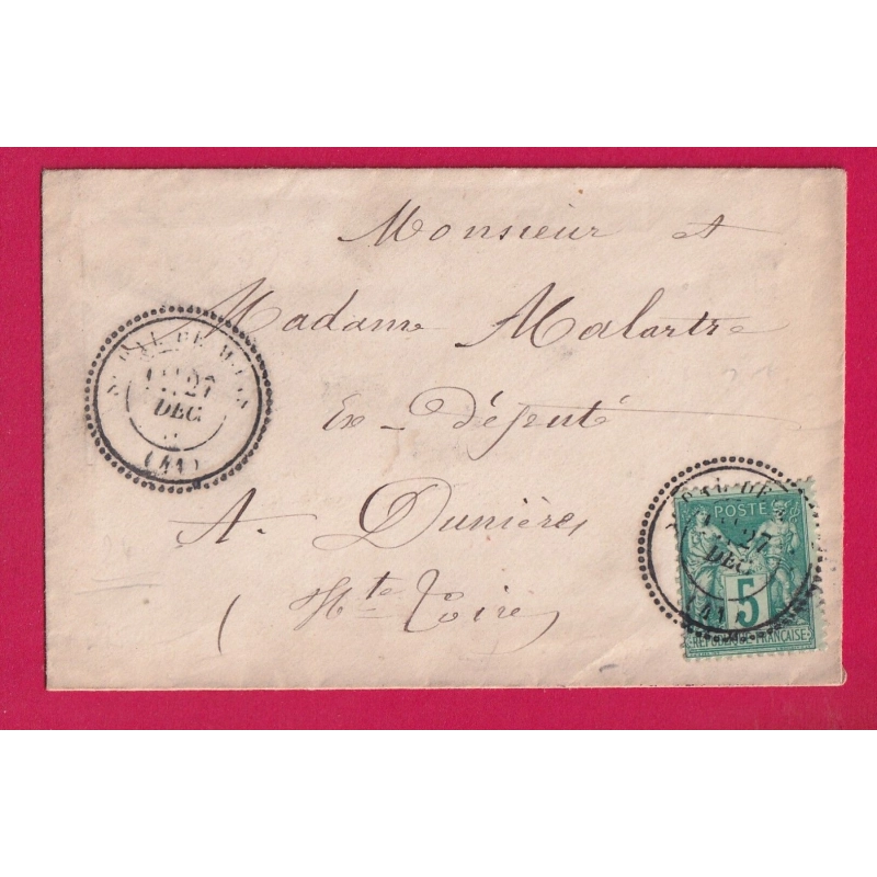 N°75 CAD TYPE 24 ST PAL DE MONS POUR DUNIERES LETTRE COVER