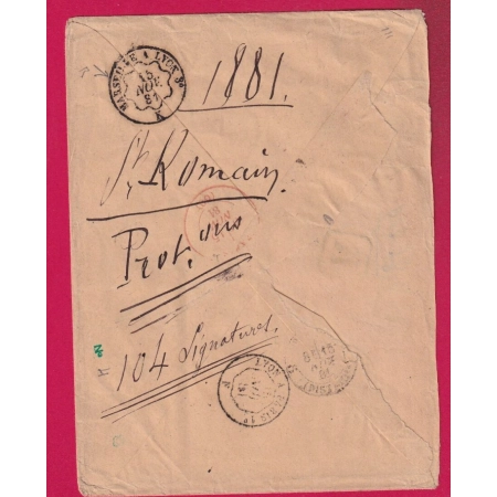 N°94 90 RECOMMANDE DUNIERES HAUTE LOIRE POUR PARIS LETTRE COVER