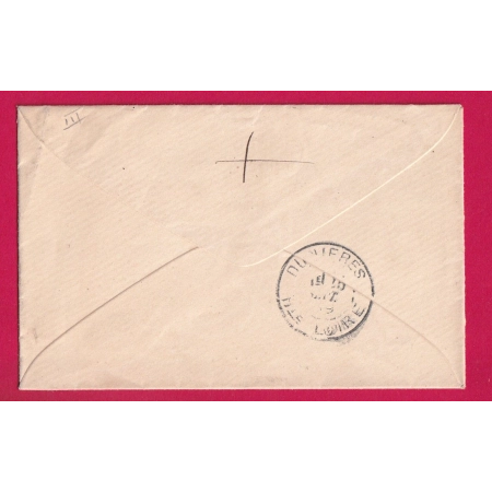 N°75 CAD TYPE 24 LAPTE HAUTE LOIRE POUR DUNIERES LETTRE COVER