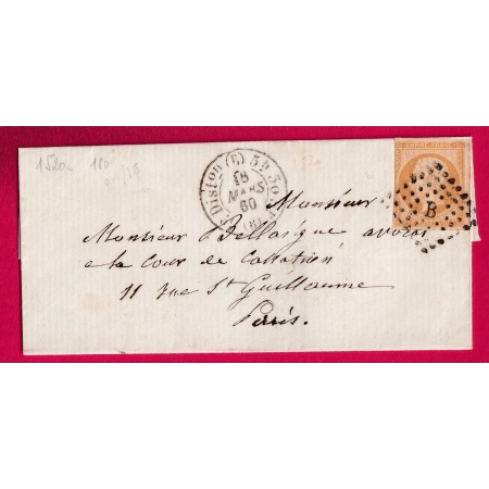 N°13 PARIS BUREAU B LOSANGE B ROMAIN POTHION 1520 POUR PARIS LETTRE