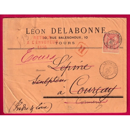 N°94 CAD CHARGEMENT TOURS INDRE ET LOIRE REEXP TOURS  LETTRE