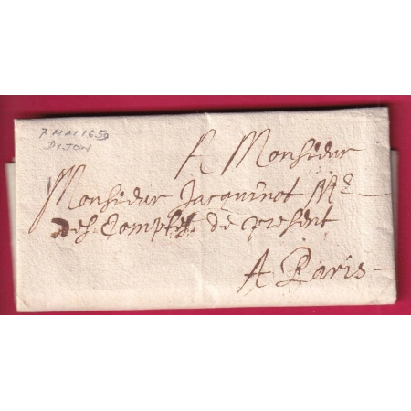 LETTRE DIJON COTE D'OR DE 1659 POUR PARIS LETTRE