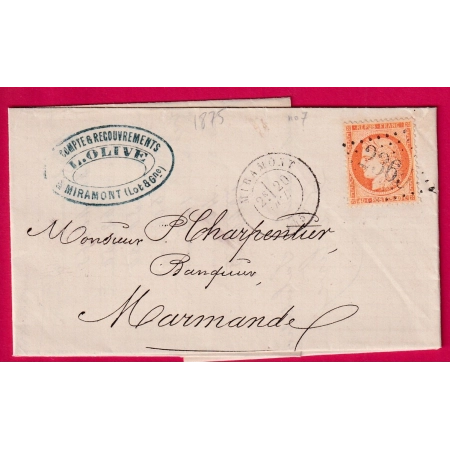N°38 GC 2365 MIRAMONT LOT ET GARONNE POUR MARMANDE LETTRE